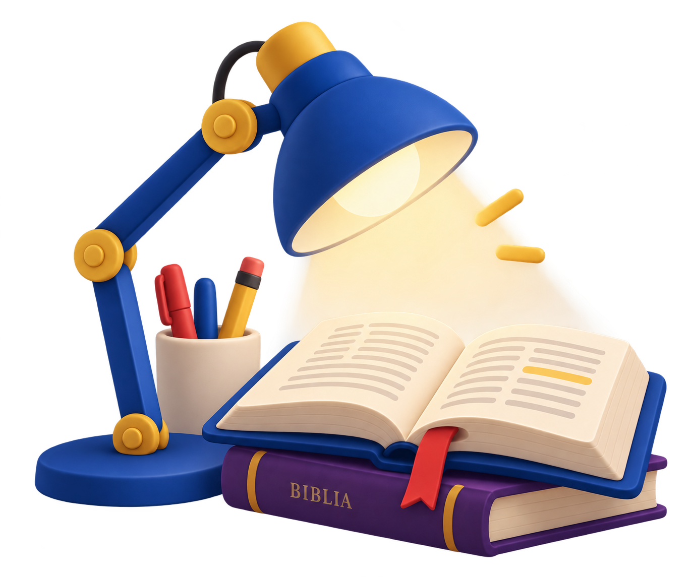 Lámpara iluminando una Biblia